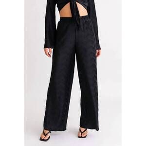 NEW SAGE & CITRUS vibing lettuce hem pants in black